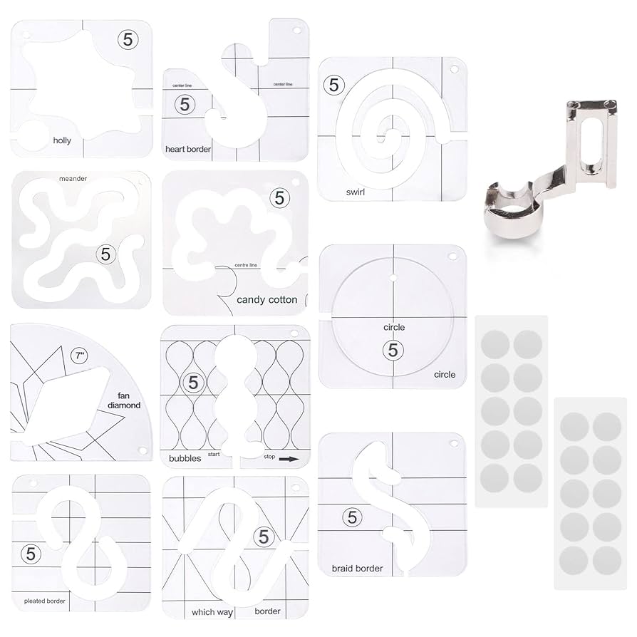 amazon-com-14-pcs-free-motion-quilting-template-set-includes-11-quilting-templates-3mm-high-shank-ruler-foot-non-slip-grips-free-motion-quilting-rulers-and-templates-for-diy-quilting-on-sewing-machine for Free Printable Free Motion Quilting Templates Amazon.com : 14 PCs Free Motion Quilting Template Set Includes 11 Quilting Templates 3mm, High Shank Ruler Foot, Non-Slip Grips, Free Motion Quilting Rulers and Templates for DIY Quilting on Sewing Machine : for Free Printable Free Motion Quilting Templates