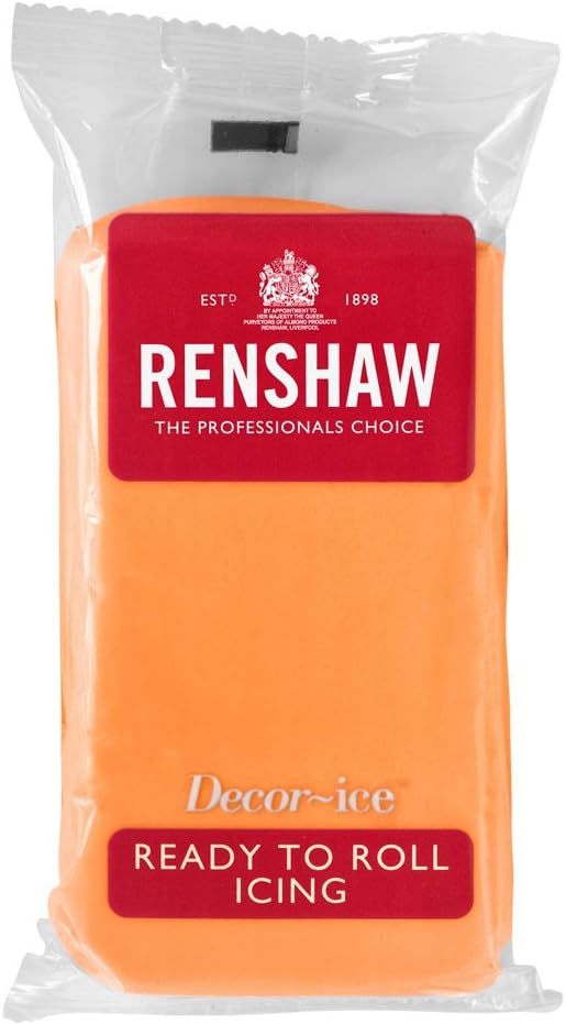 Renshaw Tiger Orange Ready to roll icing 250g Packets (2 Packs)