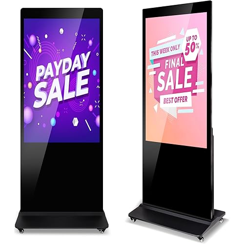 43" Digital Signage Display Kiosk Non Touch Screen Digital Kiosks Interactive Floor Standing Full HD IPS LCD Screen Commercial Totem with Android 11 System Interactive Advertising Media Player
