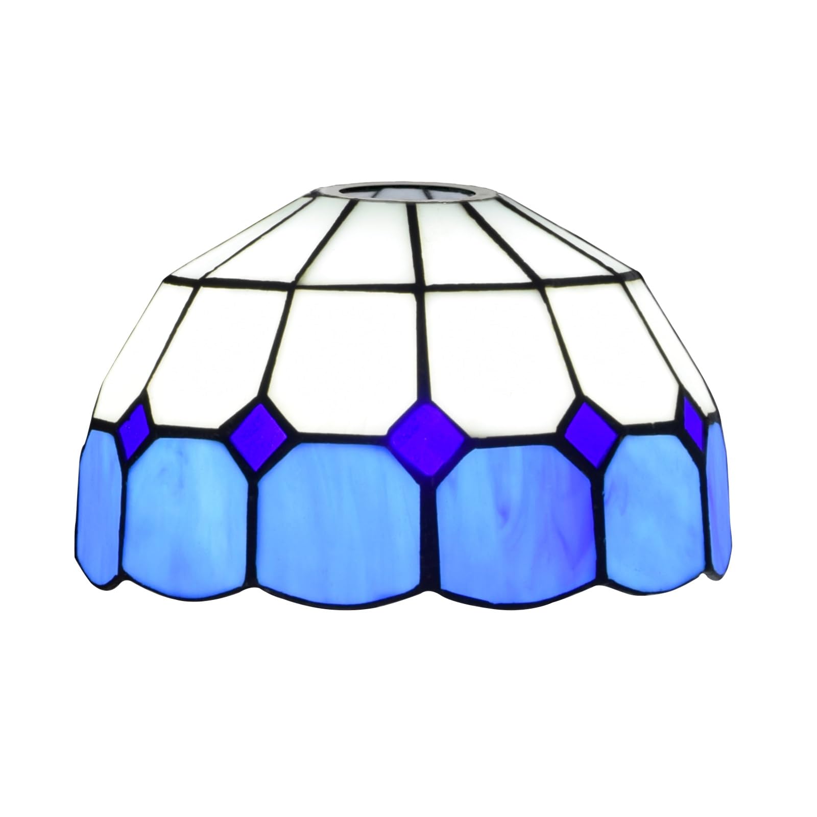 HJRegaFimu Shade Replacement 8" Fresh Plaid Stained Glass Lamp Handmade Mediterranean Lampshades Accessories Fit For Table Pendant Light Floor Lamps(giallo)