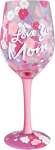 Enesco Copa de vino I Love You Mom, STD, Multicolor