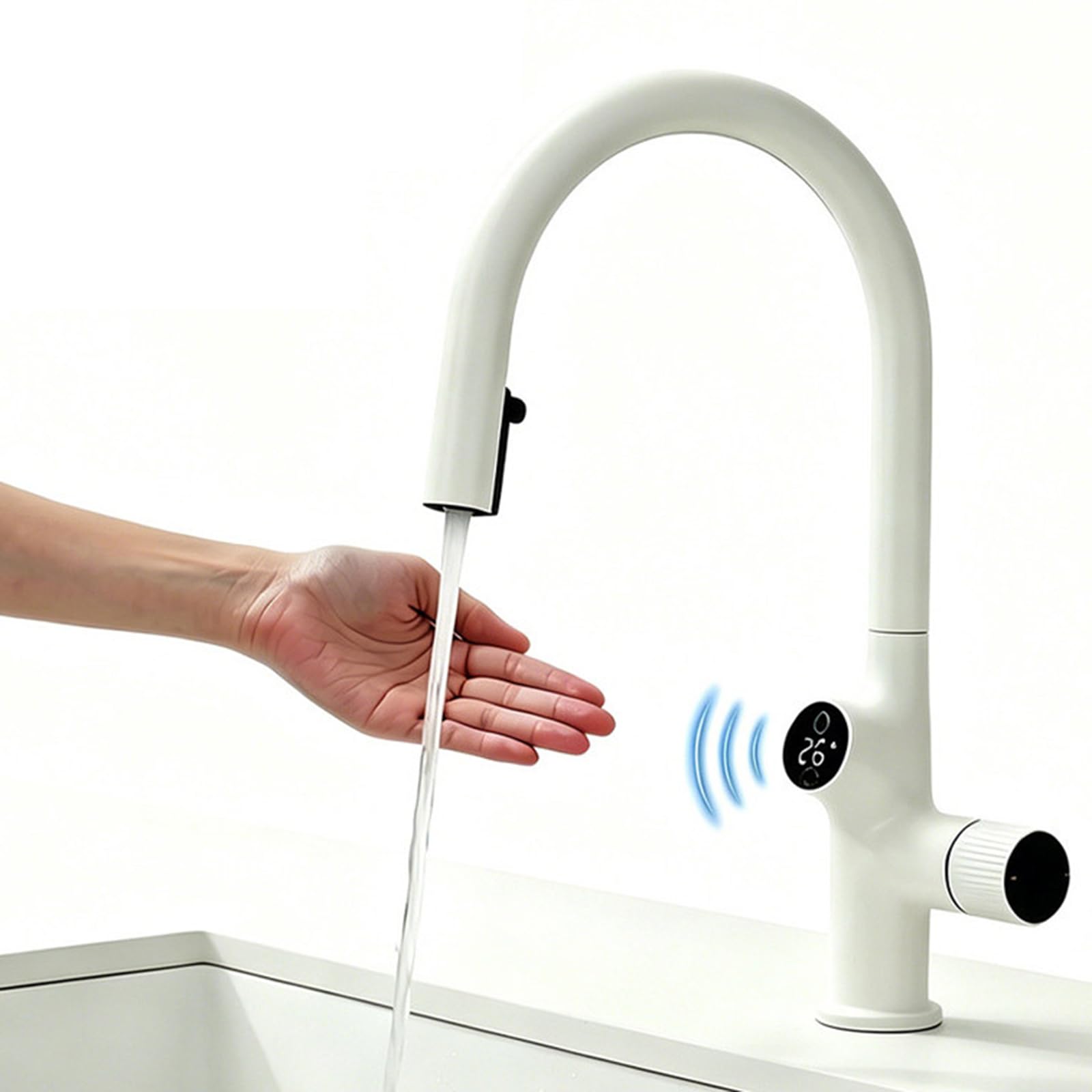 XJTNLB Robinet de Cuisine Sans Contact avec Douchette Gris Pistolet