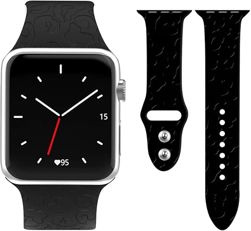 Miniatura 9 de Correas de silicona con estampado animal compatible con Apple Watch de 1.496 in 1.575 in 1.614 in 1.654 in 1.732 in 1.772 in 1.929 in para iWatch