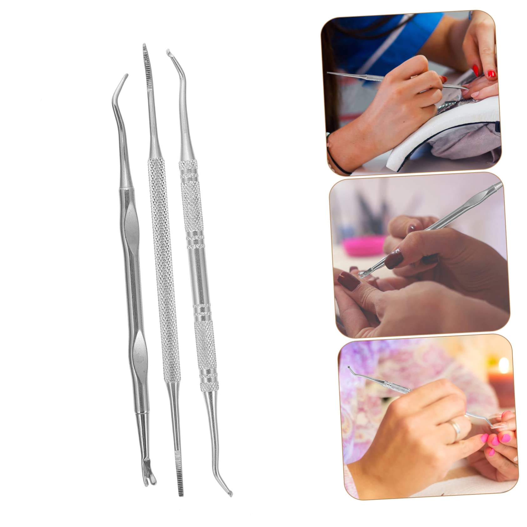 Gogogmee 3sets Ergonomic Nail Cleaning Tool Set Toenail File Ingrown Nail Tool Prevent Ingrown Toe Stainless Steel 3pcs*3