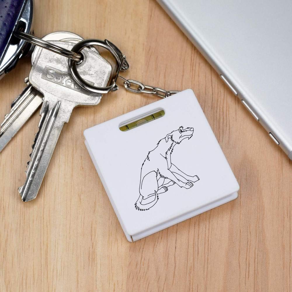'Irish Wolfhound' Keyring Tape Measure/Spirit Level Tool (KM00016735)