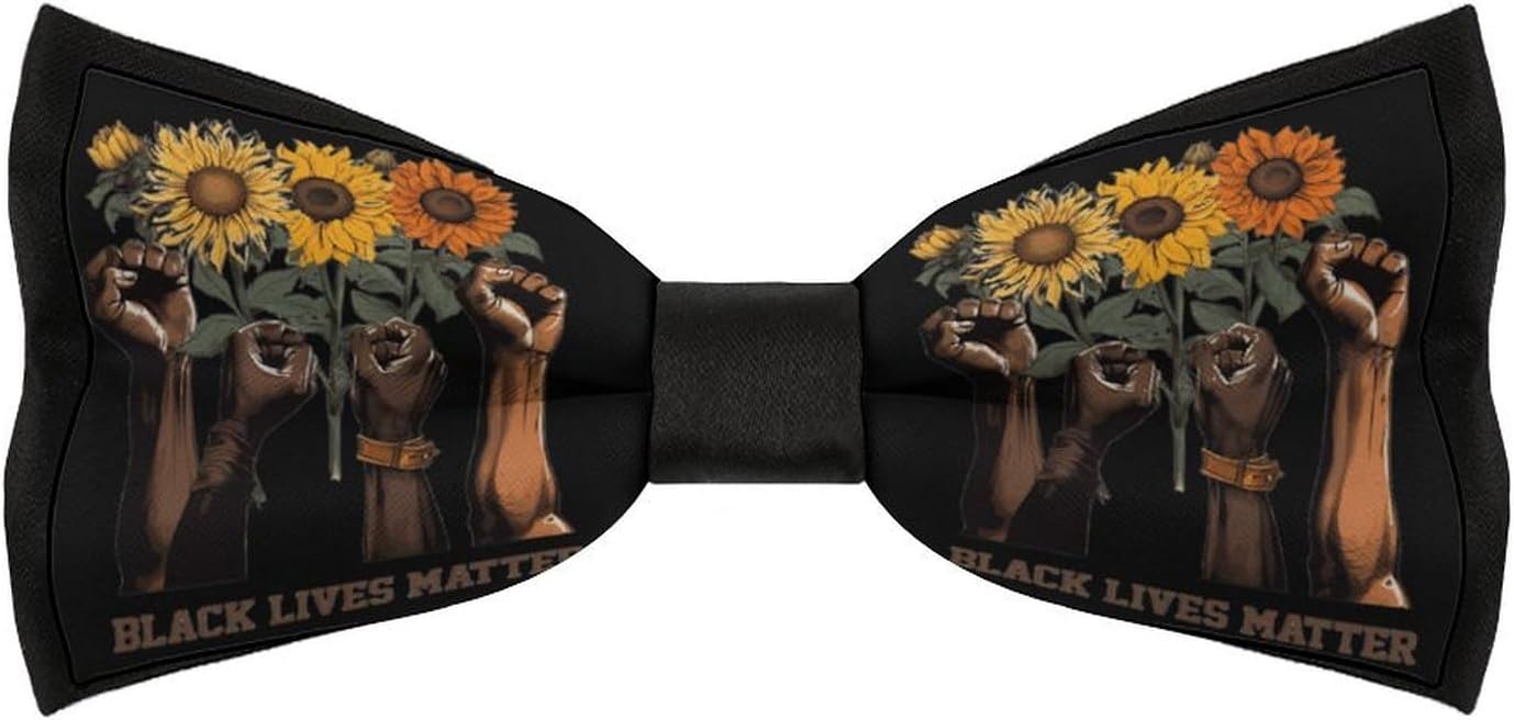 Black History Lives Matter Peace Mens Bow Ties Classic Pre-Tied Bowties Adjustable Length Printed Bowtie Custom Gifts