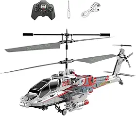 Milageto Helicóptero de controle remoto giroscópio estabilizador, avião rc colecionável, helicóptero rc com luzes para adultos meninos e meninas presente, ouro