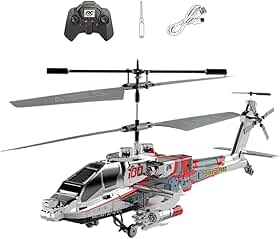 Milageto Helicóptero de controle remoto giroscópio estabilizador, avião rc colecionável, helicóptero rc com luzes para adultos meninos e meninas presente, ouro