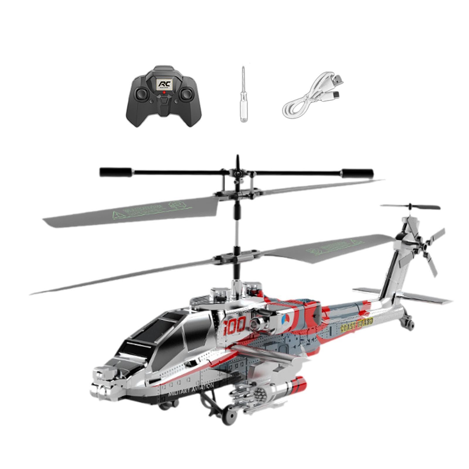 Elicottero Telecomandato, Stabilizzatore Giroscopico, Elicottero RC con Luci per Regalo per Adulti, Oro