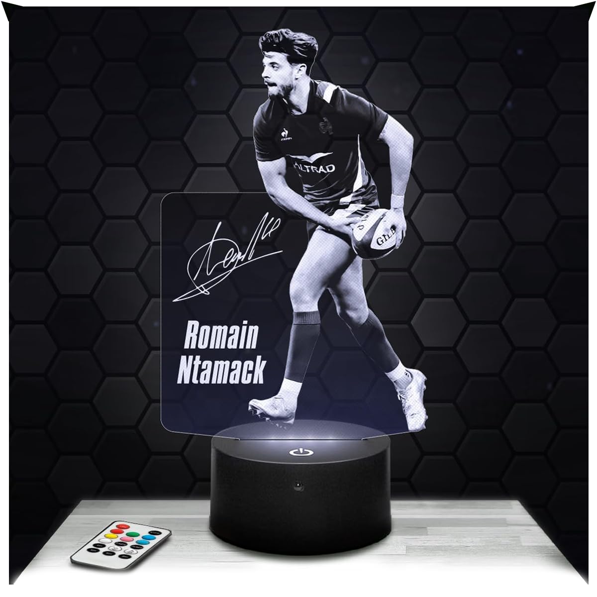 Ntamack Rugby FFR Nachtlampje, nachtlampje, nachtlampje, led-illusie, cadeau-idee voor Kerstmis, verjaardag, jongens en meisjes, nachtlampje kinderkamer of volwassenen