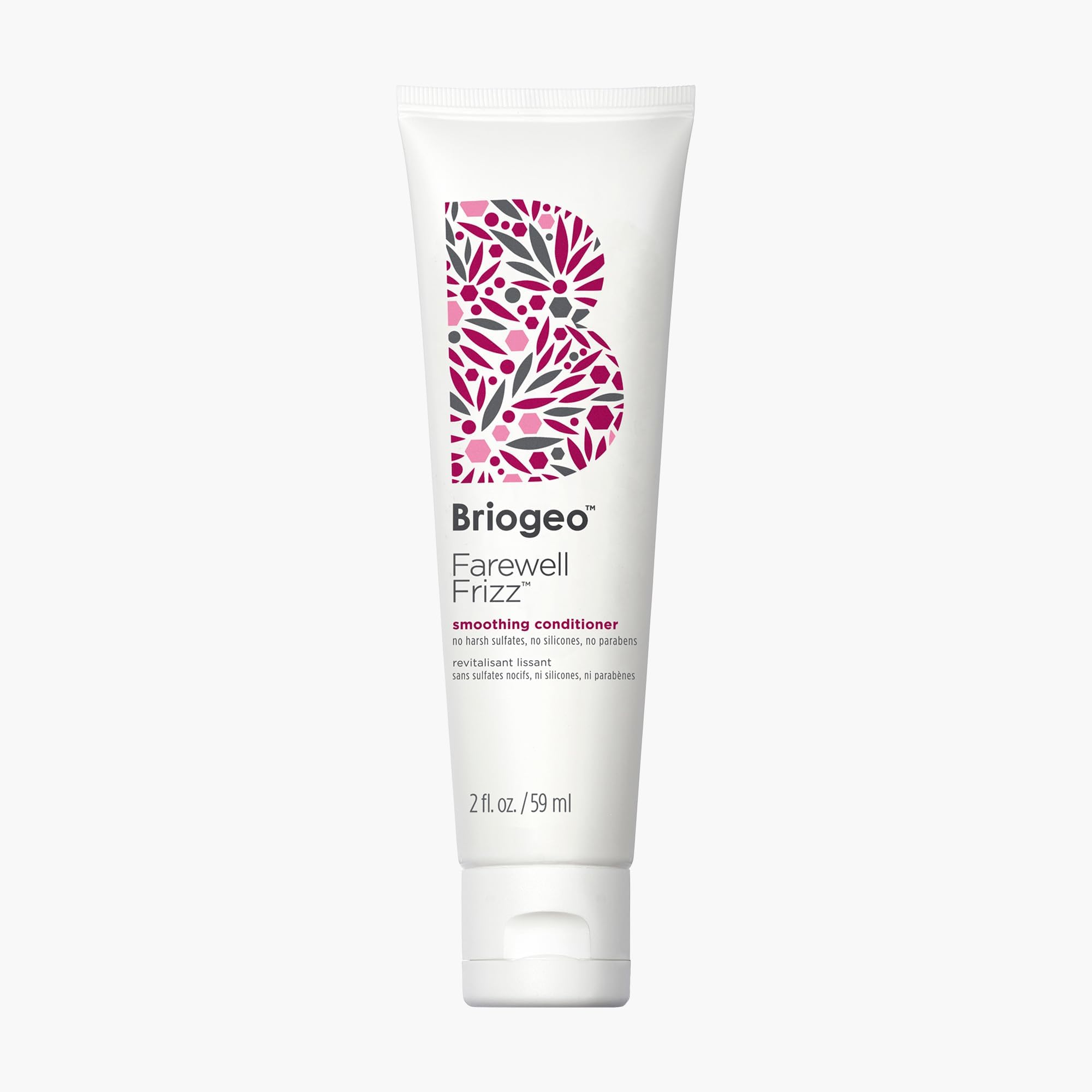 Briogeo Farewell Frizz Smoothing Conditioner, Tame Frizz and Restore Shine to Dull, Dry Hair, Nourishes and Smooths, Argan Oil for Shine, Vegan, Cruelty-Free, 2 fl oz