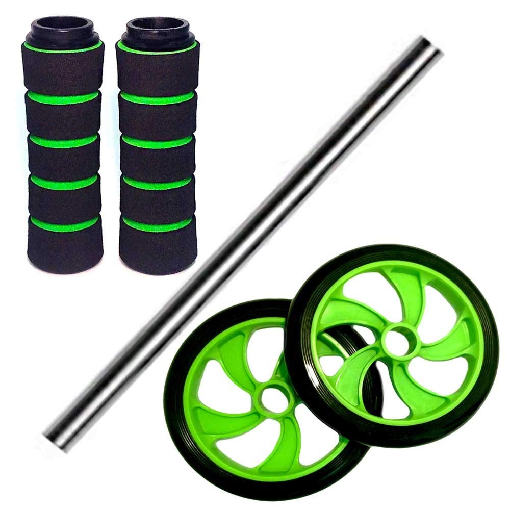 ADDCART Unisex Dual Wheel AB Roller with 2 Latex Resistance Tubes - for Core Abdominal Workouts and Belly Fat Burner 4