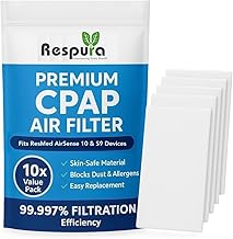 CPAP Filters Compatible with ResMed AirSense 10, AirCurve 10, S9 Machines - Standard Replacement Filter (10)