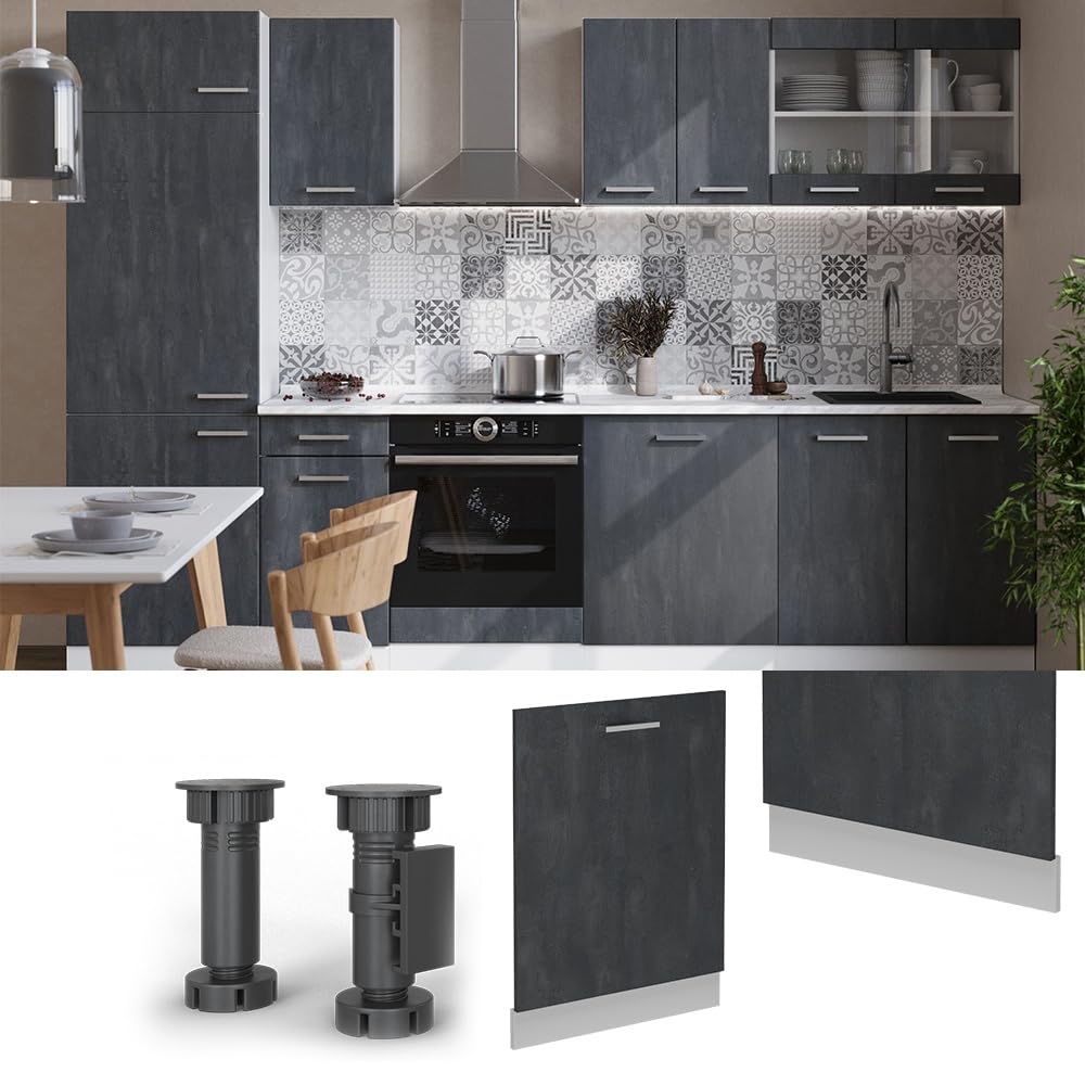 Vicco Panel przedni zmywarki "R-Line", Czarny beton, 60 cm