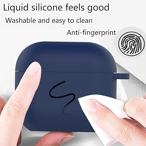 Miniatura 5 de Geeice Funda para AirPods 3 con kit de limpieza y cordón, funda protectora completa 3 en 1 de silicona suave con llavero, bolígrafo de limpieza y