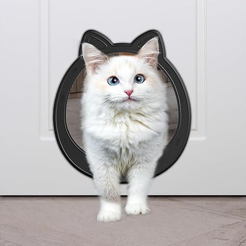 Puerta grande para gatos, puerta interior para gatos, puerta para gatos sin solapa, fácil de instalar, puerta fuerte para mascotas, sin