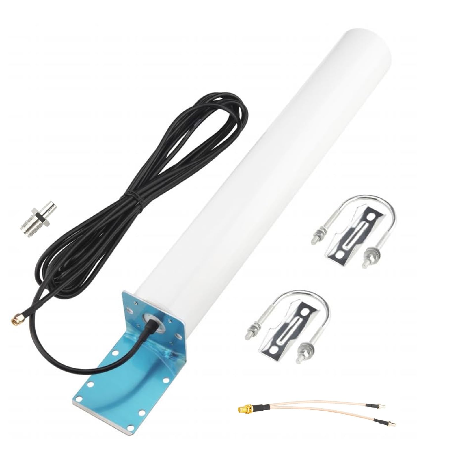 Antenna 5G 4G LTE ad alto guadagno 600-6000 Mhz omnidirezionale antenna esterna 10dBi SMA maschio B-LMR200 cavo 5 m con adattatore SMA a TS9 e cavo RG316 per AT&T, Verizon, T-Mobile