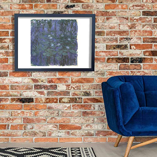 Nénuphars bleus Claude Monet affiche encadrée extra large grand tableau décoration murale mat - 3