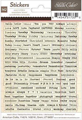 American Crafts Printshop Accent Cardstock Stickers, 4 by 6-Inch