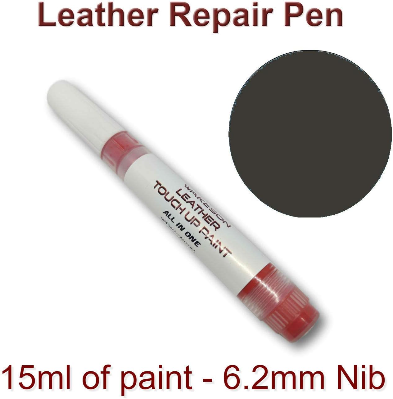 Wakeson DARK BROWN Leather Touch Up Pen Scratch Scuff Stains Dye Colour