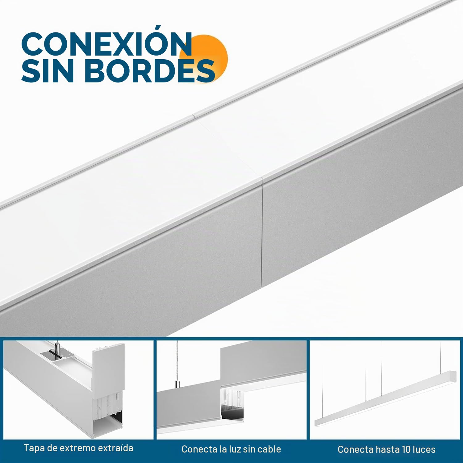 ledbox Lámpara colgante/superficie METRO, ampliable, 40W, 120cm, 3CCT, blanco, 3000-4000-6000K