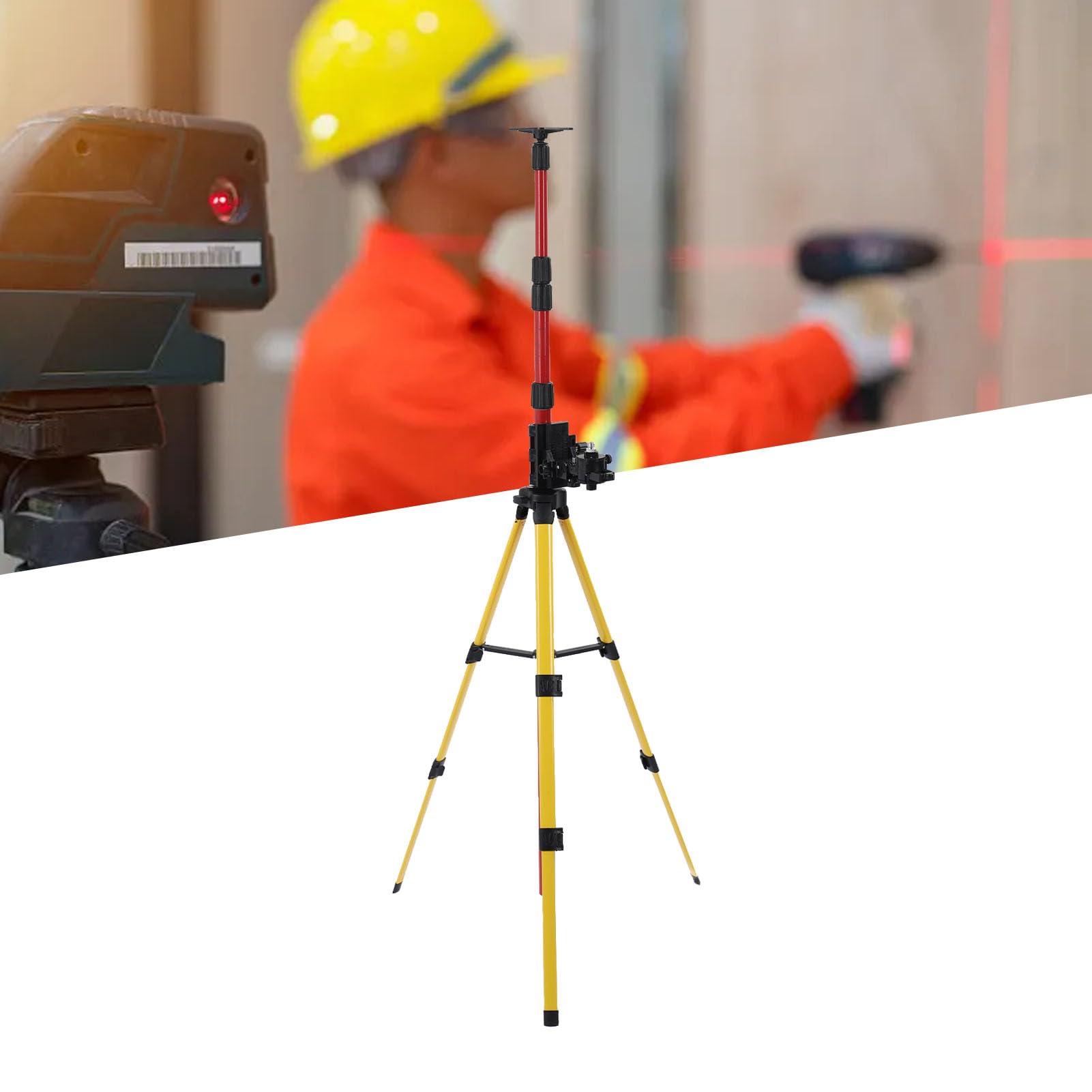 Nivel de telescopio Soporte de Acero Inoxidable de Acero Inoxidable Base Ajustable de Servicio Pesado 5/8in 1/4 Pulgadas para contratistas Ingenieros topógrafos 114 a 388 mm de