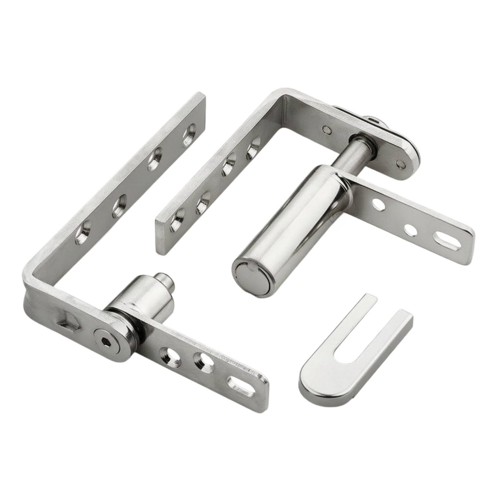 Cerniera con Molla di Ritorno Automatico Acciaio Inossidabile 304, Finitura Metallo Spazzolato, Cerniera con Ritorno Automatico, per Bagni Pubblici, Stile B