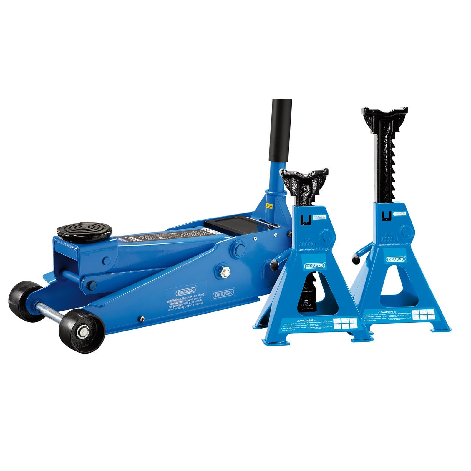 Draper Trolley Jack And Axle Stand Kit (3 Tonne) Pk 2 07290