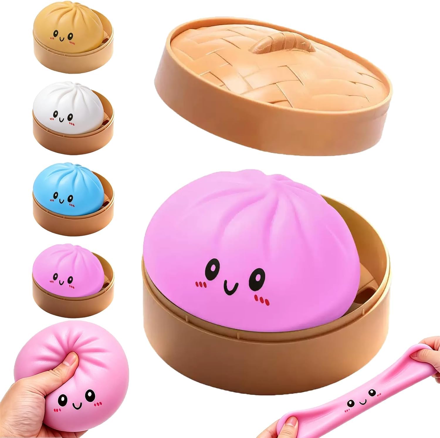 Gustaem Crazy Fun Viral Squishy, Galaxy Edition, Slow Rise Bao Bun Blind Box Fidget Toy in Steamer, 10cm Sensory Squishy, Find the Rare Galaxy Dumpling, Stress Relief Toy for Teens and Adults(Purple)