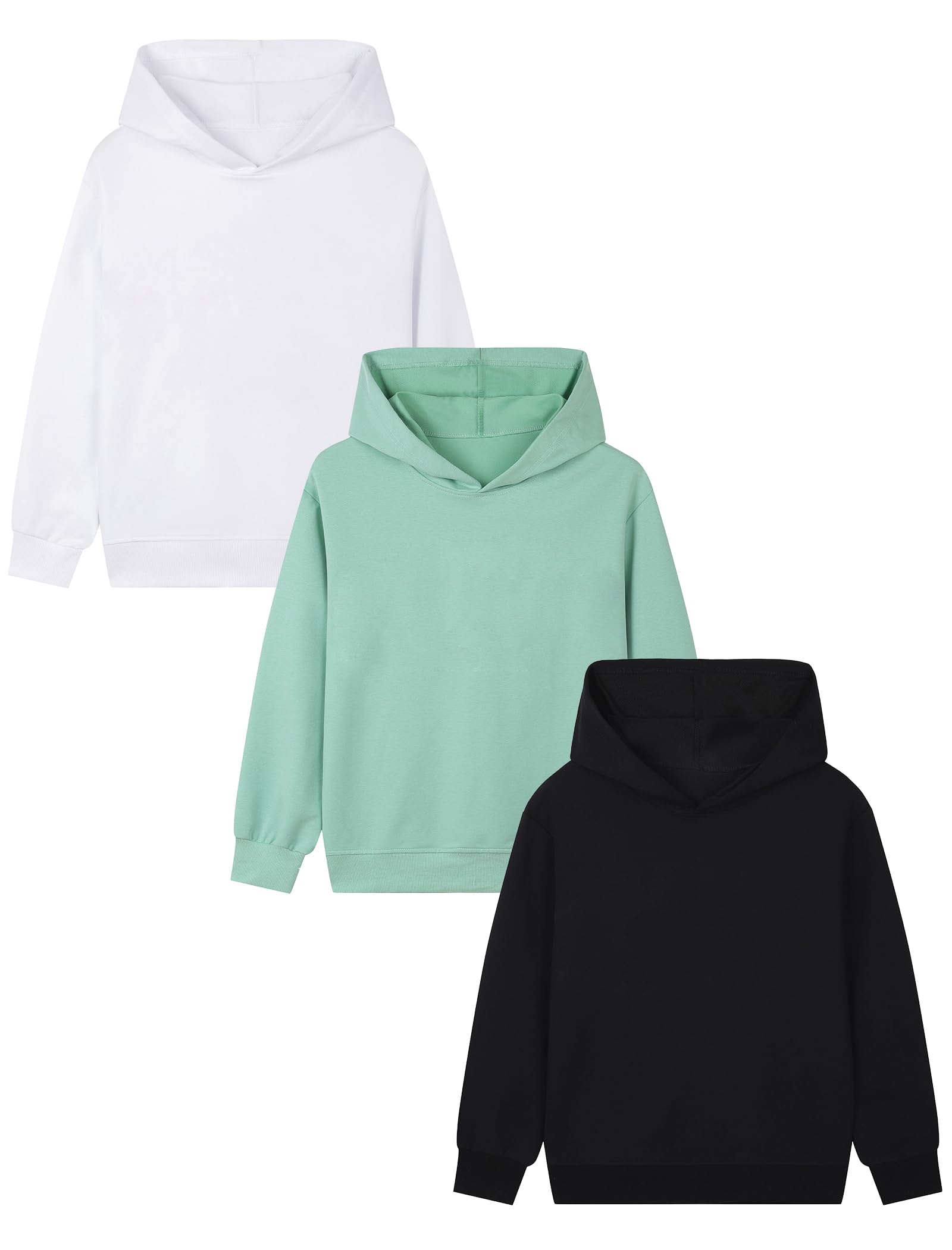 EXARUS Confezione da 3 felpa con cappuccio per ragazzi con stampa di lettere felpa con cappuccio per bambini pullover con grafica a maniche lunghe per adolescenti casual scuola 6-14 anni
