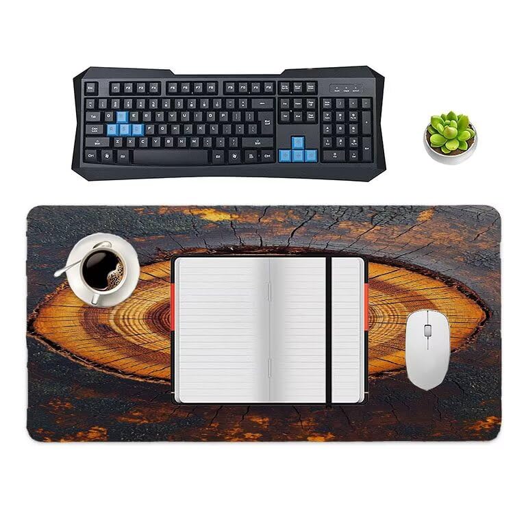 Tappetino Mouse Gaming XXL 1600 x 800 mm Tappetino Antiscivolo Sottomano Da Scrivania Per Mouse e Tastiera, Con Base In Gomma Antiscivolo, Lavabile, Mouse Pad Ruote degli alberi, Regalo per Uomo L-891