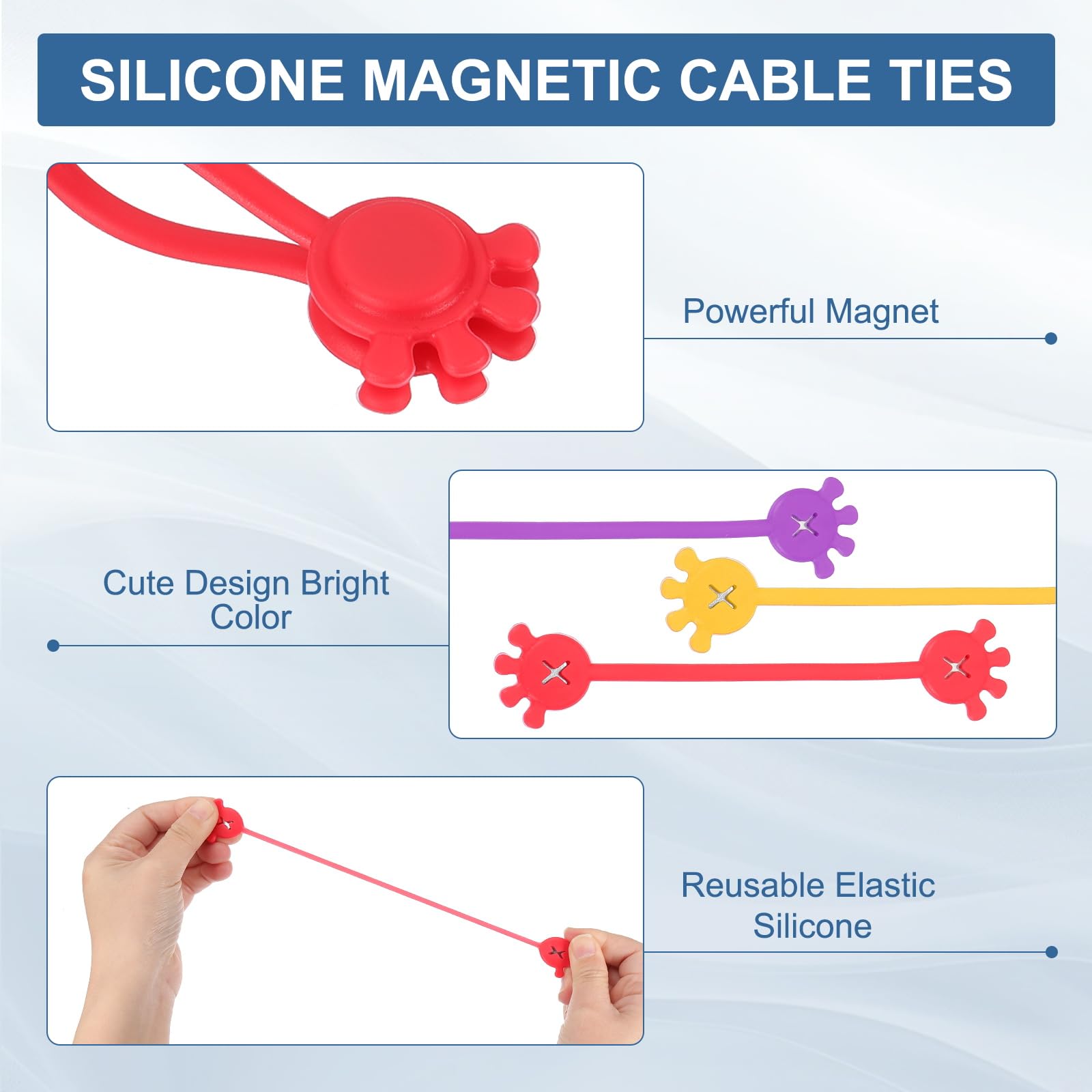 PATIKIL 10 PCS Magnetic Cable Ties - Image 3