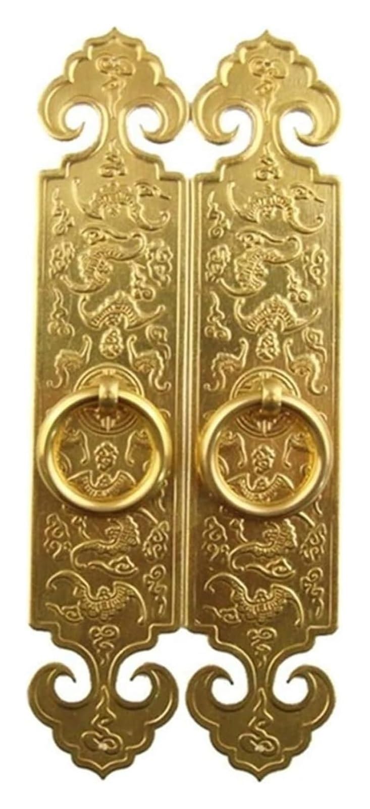 VOPLIVAT Vintage Brass Cabinet Drawer Pulls, Door Handle Pure Copper for Cabinet Wardrobe Installation Multicolor 20-25 Cm(Brass,20cm)