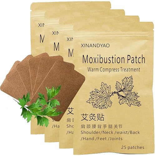 100 Patches Moxibustion Herbal Warming Patch – Mugwort Self-Heating Pads,