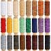 JANYUN 24 Colors Flat Leather Sewing Waxed Cord Thread,Each of 33 Yards