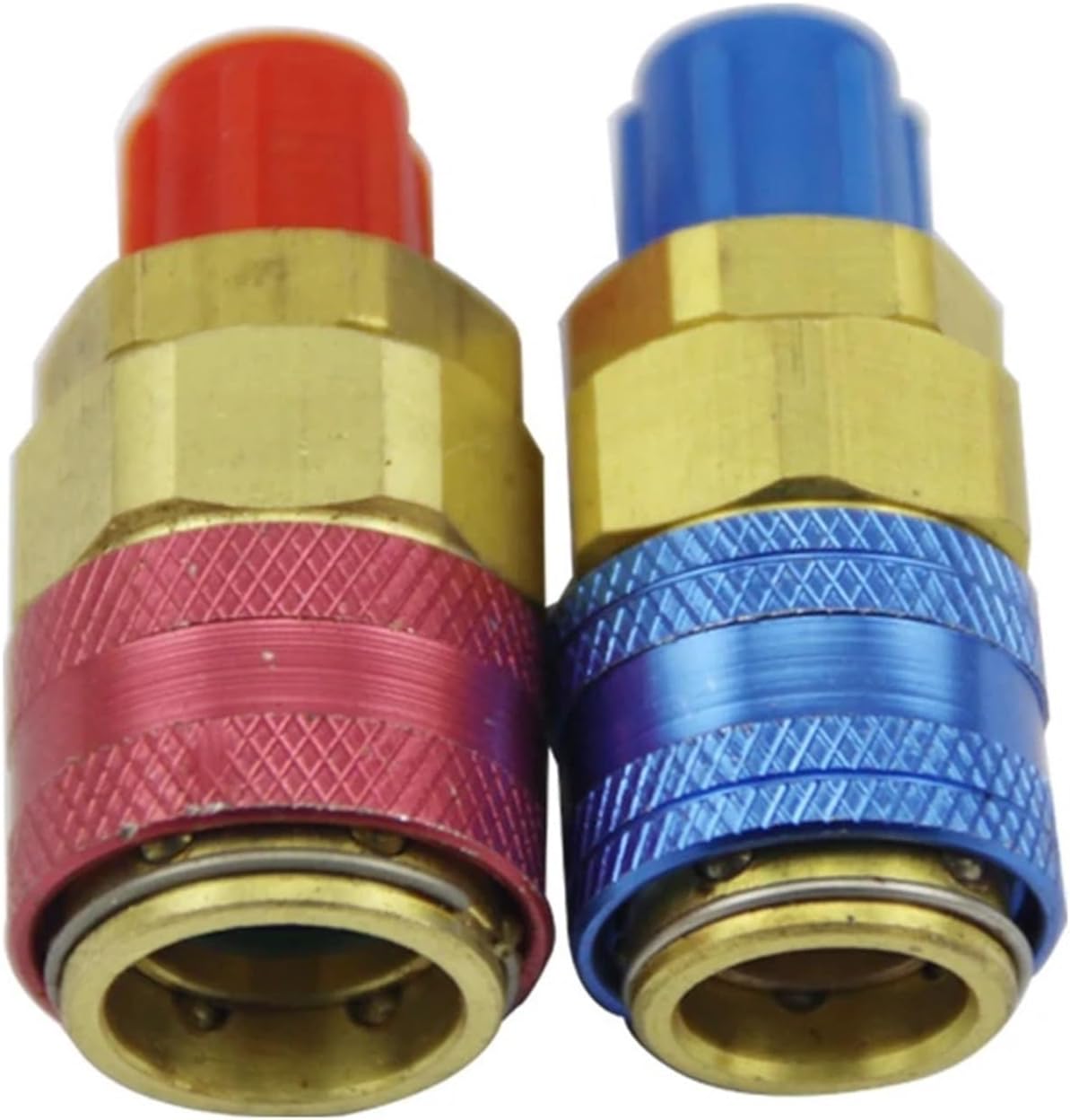 2PCS Air Conditioner and Connector Accessories Compatible with Car Auto Car Quick Coupler Connector Brass Adapters Air Conditioning Refriger