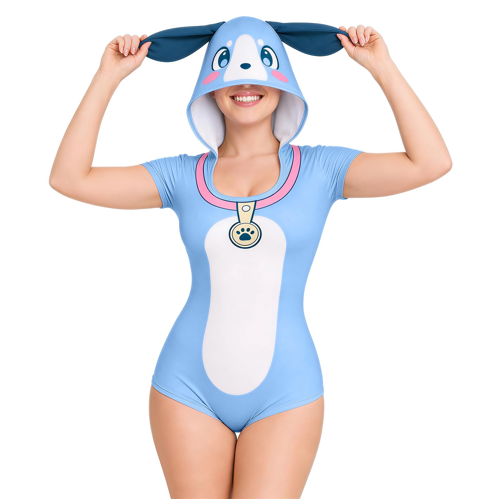 LittleForBig Jedwabisty kombinezon piżamowy - model Little Furry Blue Baby
