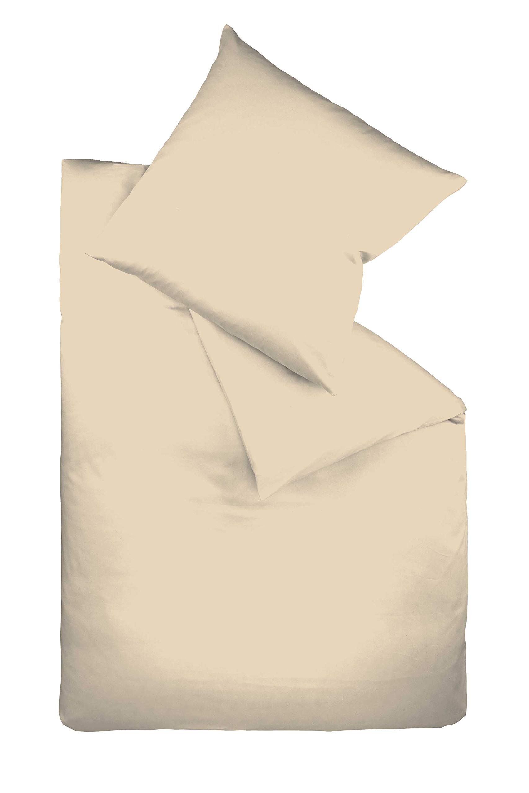 Fleuresse Colours Interlock zestaw pościeli z dżerseju, beżowy, 38,6 x 27,2 x 3,5 cm