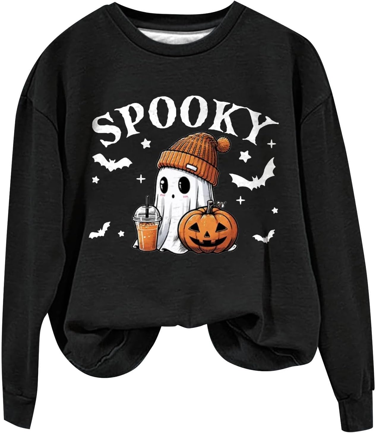 Lustiger Halloween Pullover Damen - Kürbis & Geister Design