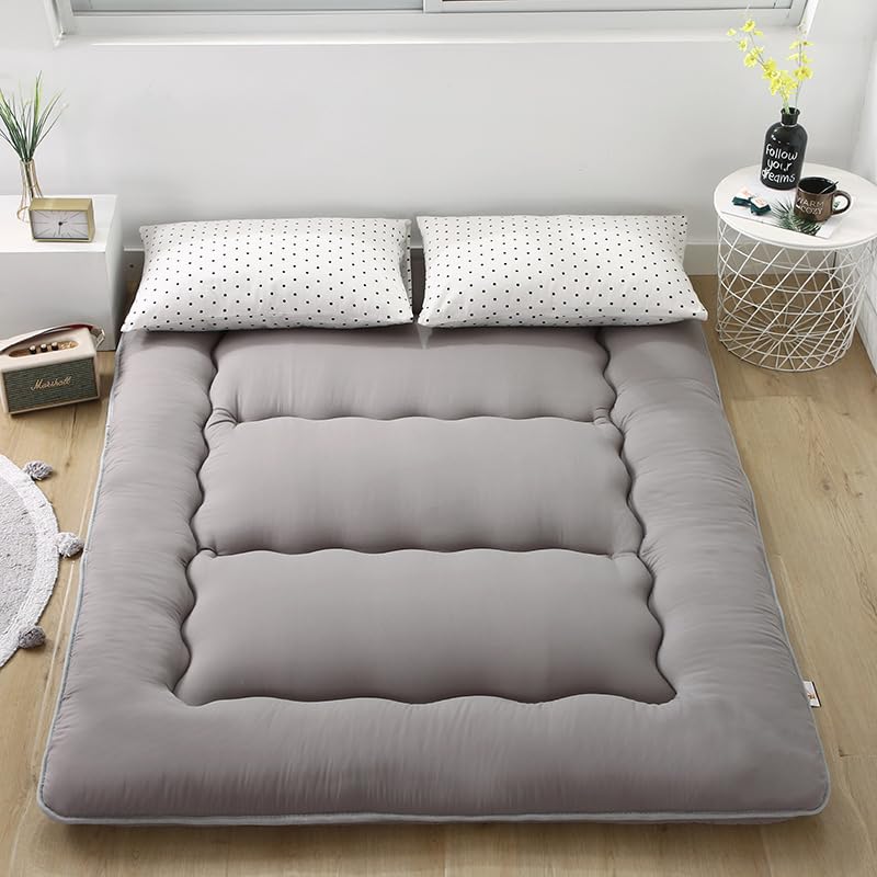 Colchón de futón japonés – Colchón tatami plegable grueso de tamaño individual, almohadilla de dormir acolchada enrollable, futón portátil para sala de estar, dormitorio, cama de invitados