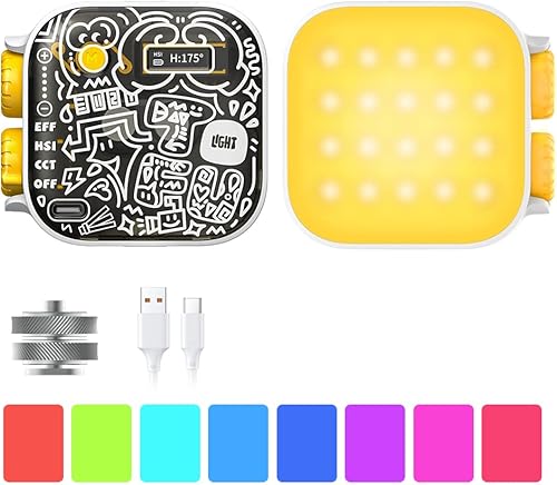 Luces de video RGB luz LED de cámara con iluminación de fotografía de zapatos fríos de 2000 mAh recargable 2500-9900 K magnético portátil regulable