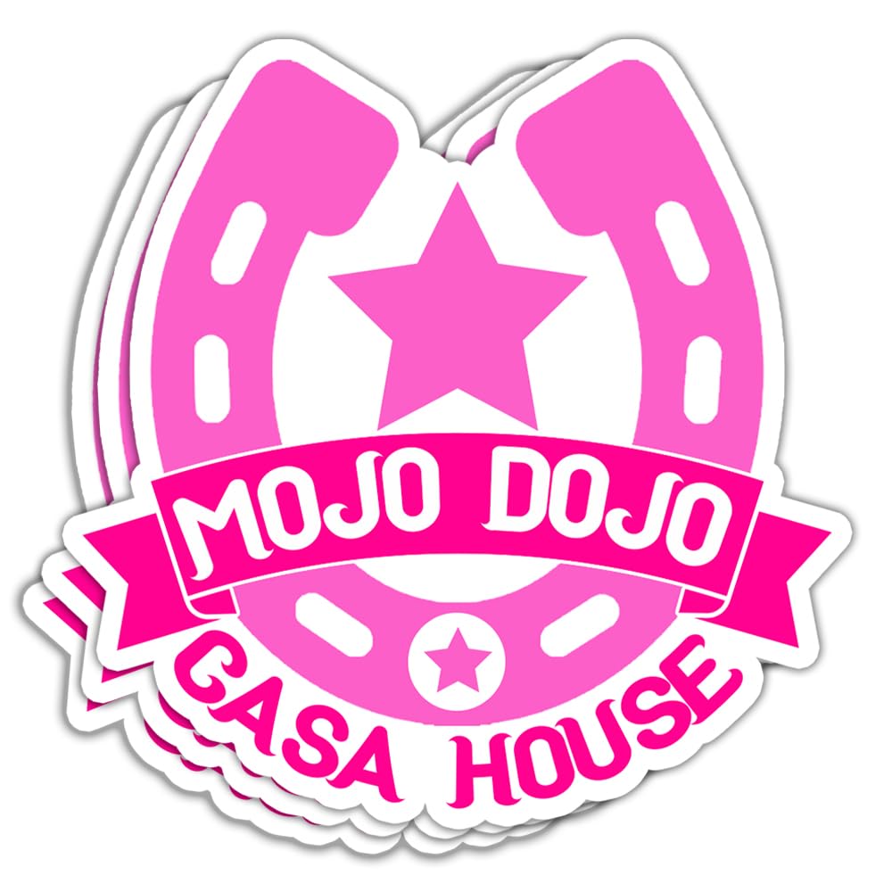 HOHYTA (Set of 3) Mojo Dojo Casa House Sticker Funny Movie References Sticker Funny Trending Meme Sticker Adult Humor Sticker Inspirational Quote Sticker Gift Decoration Graphic Helmet Bumper- 3"x4"