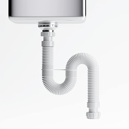 Miniatura 4 de Drenaje de fregadero de doble cuenco de 1 1/2 o 1 1/4 pulgadas, solución todo en uno expandible y flexible para kit de drenaje de fregadero de