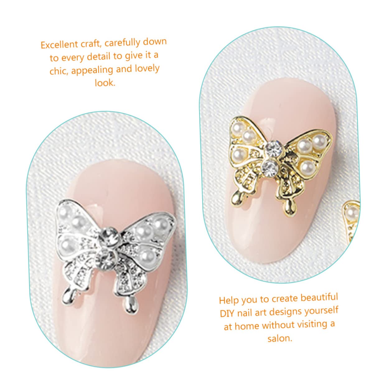Healvian 110pezzi Charm Di Decorazione Per Unghie Ciondoli Forma Di Farfalla Strass Per Nail Art Ornamenti Eleganti Per Manicure e Decorazioni Uniche