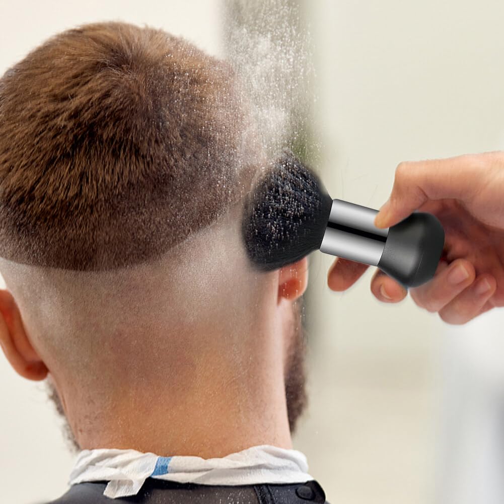 Spazzola per spolverare il collo per pulire i capelli ideale per pulire pennelli di parrucchieri e barbieri spazzola professionale per acconciature con manico per barbiere e salone