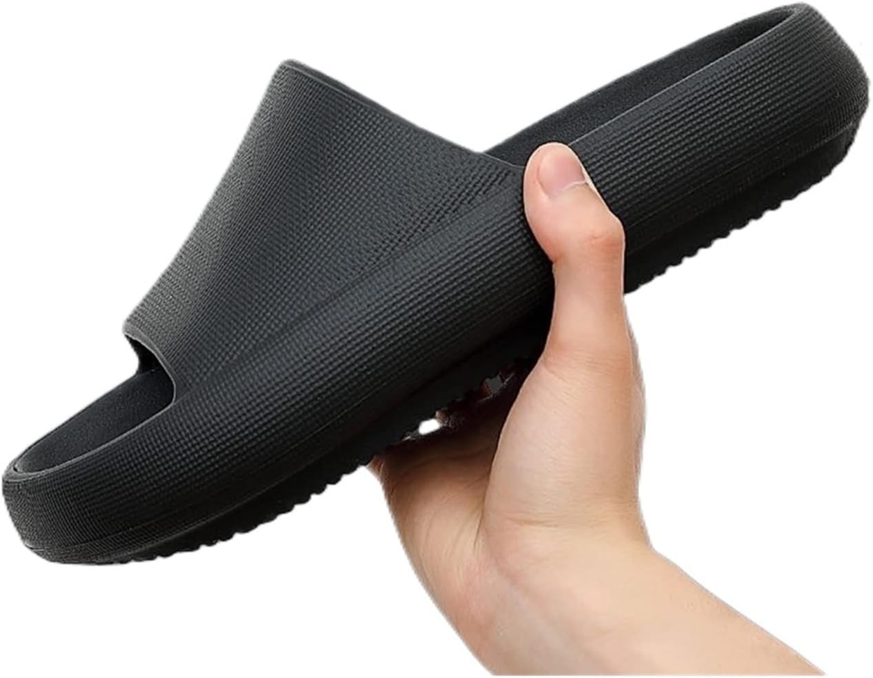 Shark Slippers Summer Slippers Women EVA Indoor Soft Non-Slip Sandals Couple Thicken Solid Color Home Breathable Flip Flops Slippers Summer Sandals (Color : Black, Shoe Size : 36-37 (240mm))