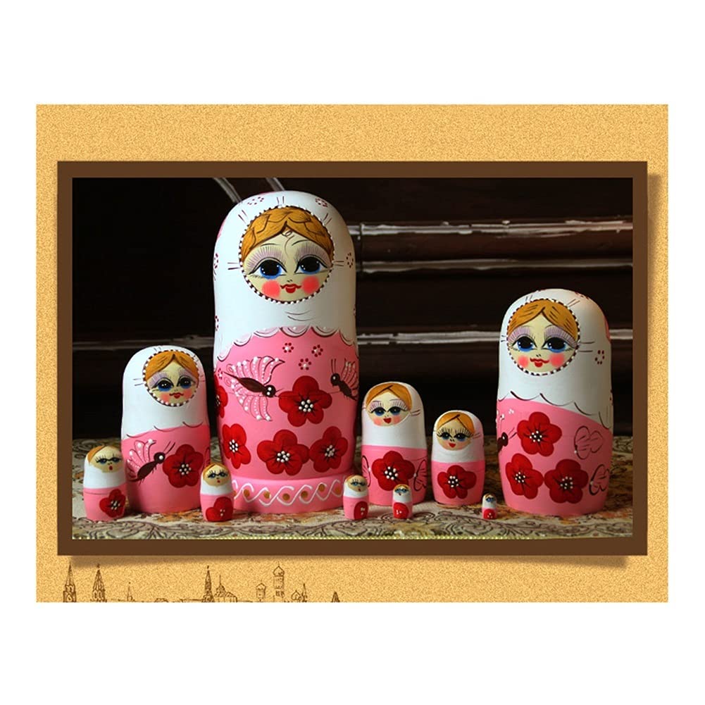 Matryoshka 5ピースMatryoshka手作り木製創造的教育玩具人形工芸品