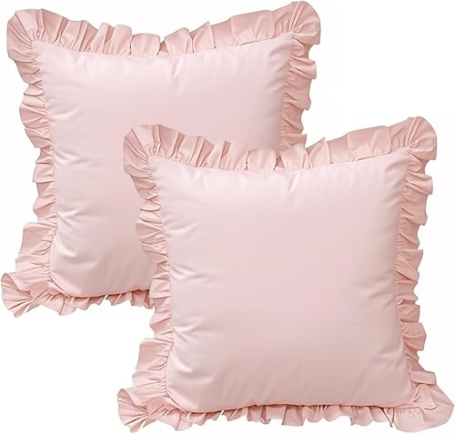 Miniatura 31 de Fundas de almohada con volantes de la Casa de la Reina, tamaño Queen, color blanco shabby, juego de 2, estilo granja, fundas de almohada francesas