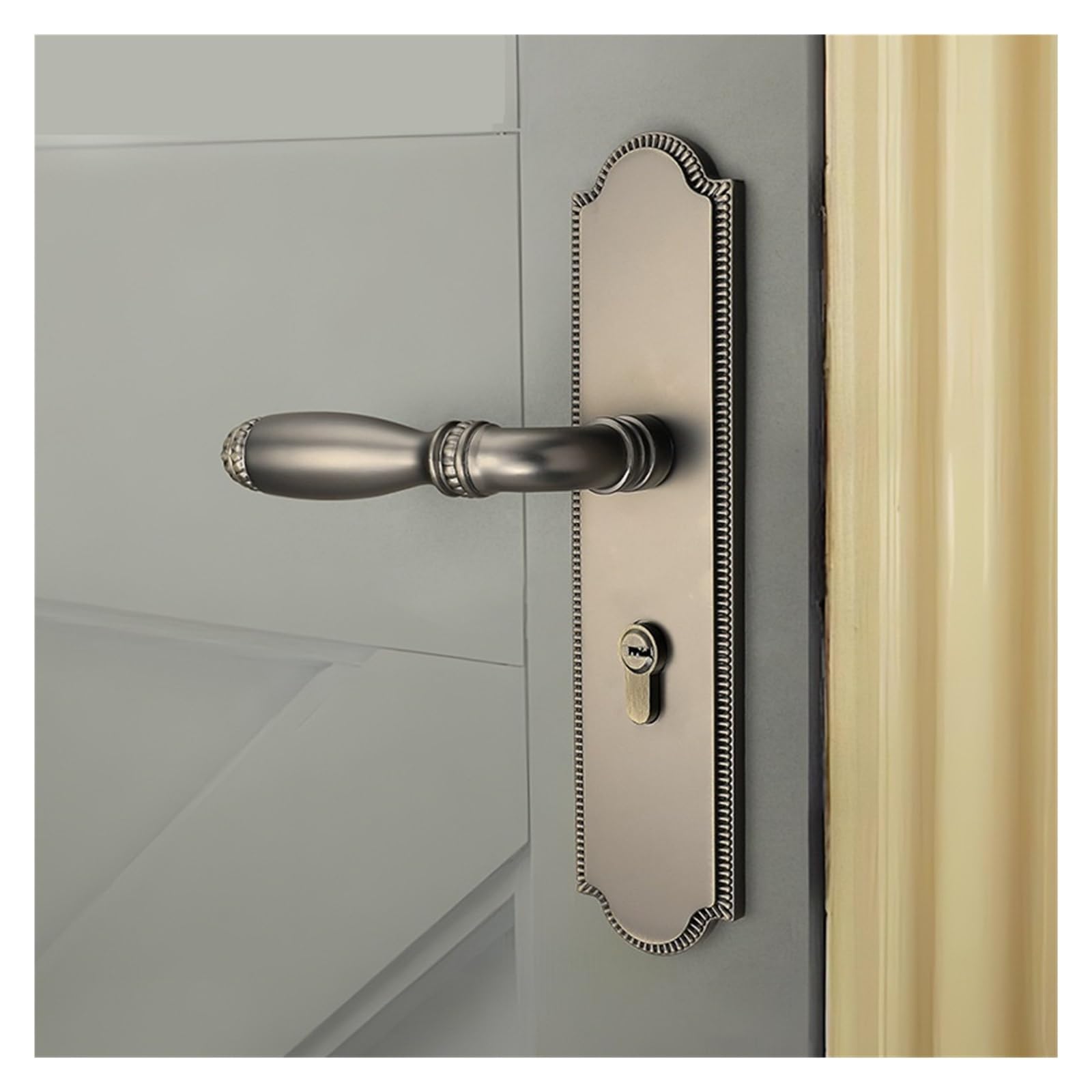 Serrure magnétique silencieuse bronze jaune pour porte intérieure bois