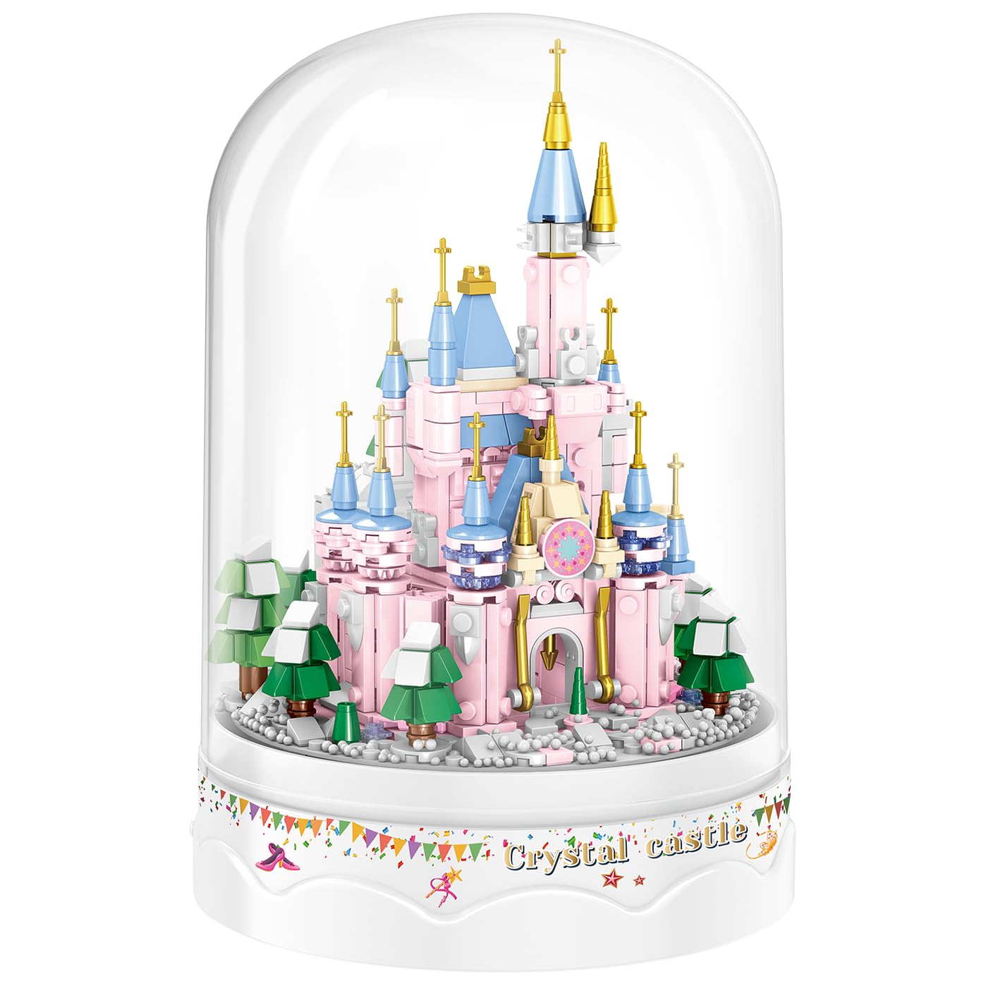 mini so MiniCity Castle Music Box Building Blocks (Crystal Castle, 683 Pcs) - Create Your Magical Musical Kingdom!